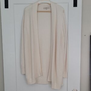 LOFT Women's Ivory Open Cardigan